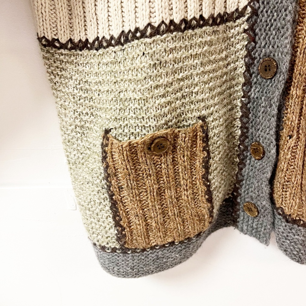 Northern Isles Patchwork Cardigan Patch Pocket Grannie Size Medium - Picture 3 of 11